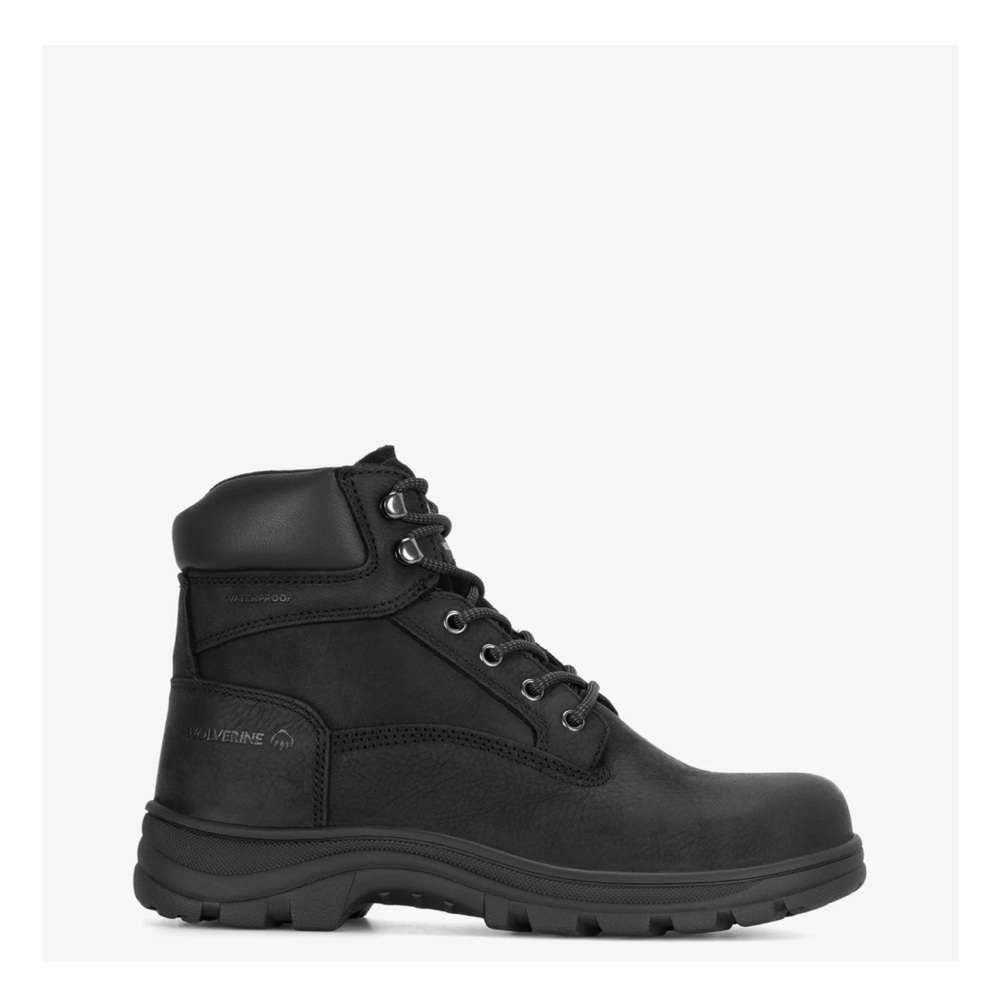 Wolverine Black Lace-Up steel toed Boots size 8.5